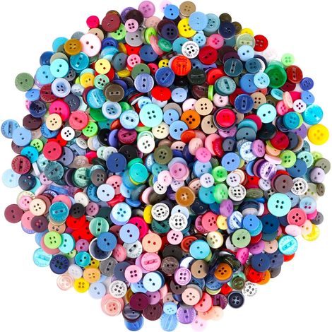 1000 boutons ronds en résine aux couleurs acidulées, parfaits pour la couture, le scrapbooking et la décoration. (1/5)