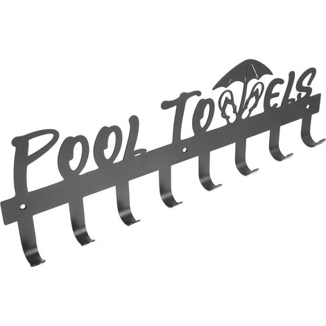 Iron Towel Rack with 8 Hooks for Towels and Coats Wall