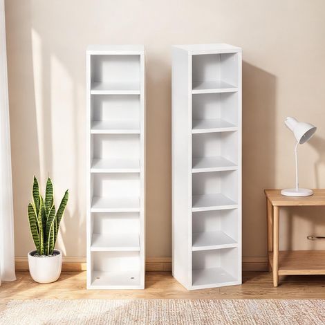 Meuble de rangement de bureau blanc en bois 21 x 19 x 88 cm (1/5)