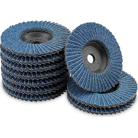 Lot de 10 disques à lamelles, 76 mm, 60 grains, pour métal, bois, acier, disques abrasifs, Flap Disk pour meuleuse d'angle de 3" (1/5)