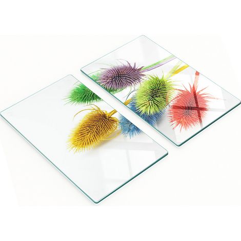 Set Küchenbretter aus gehärtetem Glas mit Distelmuster, 2 x 30 x 52 cm (1/5)