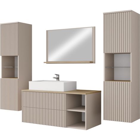 Conjunto de mueble de baño Nauta II, Cachemira + Roble