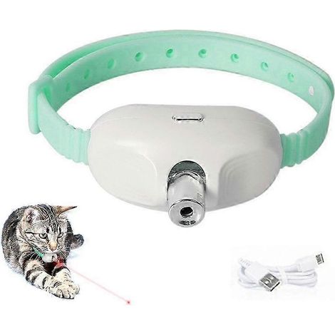 Collier laser automatique pour chat - Jouet interactif pour chat d'intérieur avec pointeur laser rechargeable par USB - Amusant et divertissant