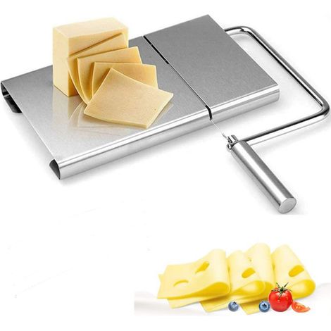 1 Coupe-fromage, fil acier inoxydable, poignée ergonomique, pour fromage dur, beurre, charcuterie (1/5)