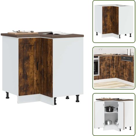 Mobile cucina - vidaXL Base ad Angolo Cucina Porto Rovere Fumo in Legno Multistrato - Base cucina