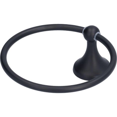 Anneau porte-serviettes en laiton inoxydable, porte-serviettes noir pour salle de bain (1/4)