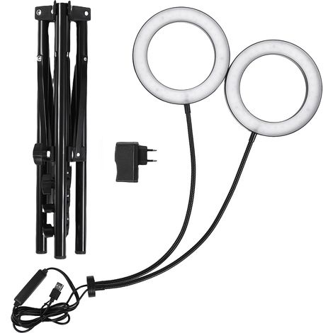 Lampe de Croissance 2 Têtes LED 108 Plein Spectre Minuteur 3/9/12H Hauteur Réglable 6 Niveaux Lumineux pour Plantes Intérieures (1/4)