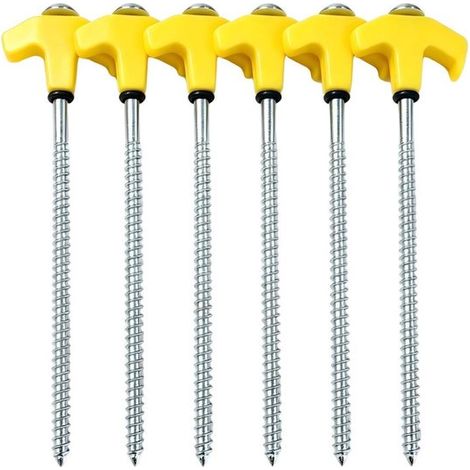 Estacas para tienda de campaña, Paquete de 6-206-0,75 cm de diámetro, Estacas fijas para el suelo, Estacas de inserción, Duraderas, Prácticas (1/5)