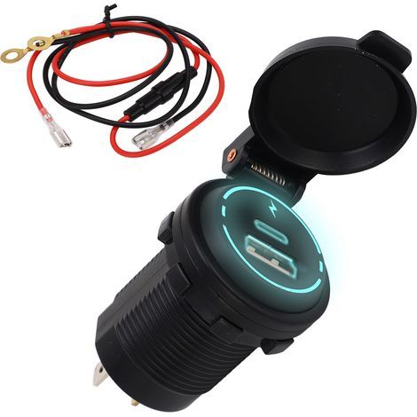 12V USB-Ladegerät Typ PD QC 3.0 IP66, wasserdicht, Schnellladefunktion, intelligente Erkennung für Motorrad, Boot, Wohnmobil, ATV (1/5)