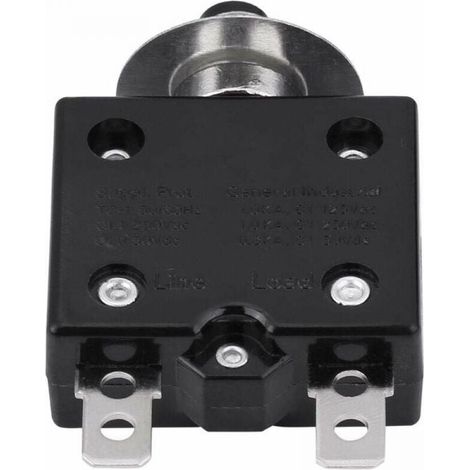 Disjoncteur Thermique - 10 A - Réinitialisation Manuel par Bouton-Poussoir - 125-250 V AC / 50 V DC - Protection Contre les Surcharges - 1 Pièce (1/5)