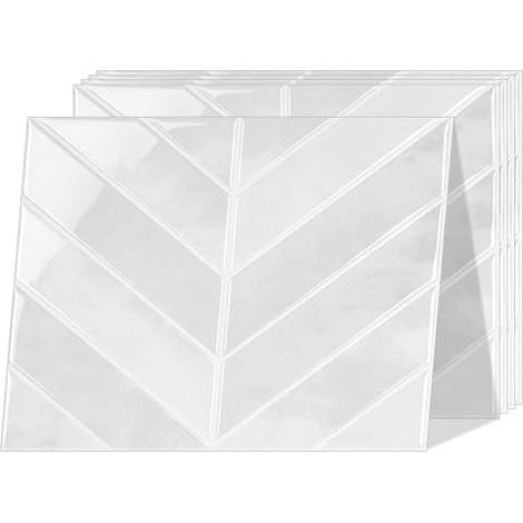 Azulejos autoadhesivos, pegatinas de azulejos Chevron de 2,5 mm de grosor, pegatinas de azulejos impermeables para cocina y baño, 32 x 25 cm, paquete de 5 unidades