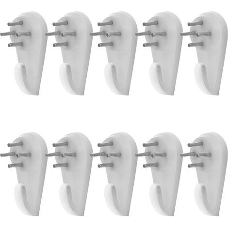 10 Pieces 3 x 1.6 cm (White) Short Point Picture Hooks Special Concrete for Hanging Paintings Photos Clock Clothes