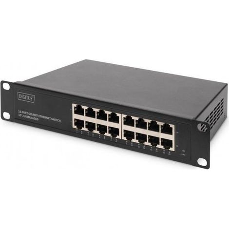 10inch Gigabit Ethernet Switch - 16-Port - Unmanaged (1/2)