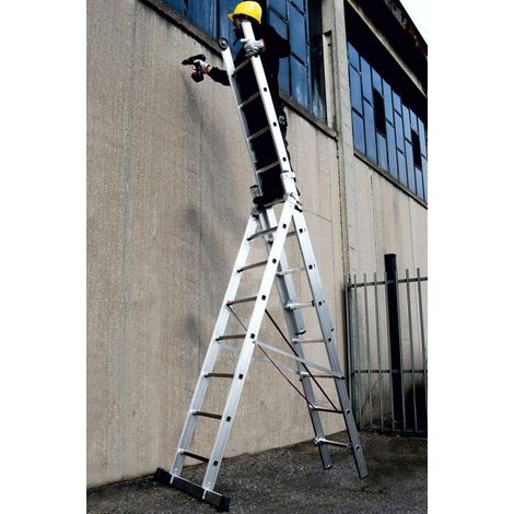 Scala alluminio professionale 3 tronchi 7+8+8 uso zoppo frigerio sca 3047z 08