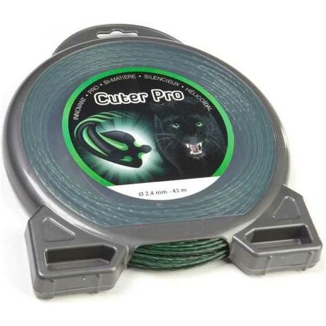 Fil nylon Cuter'Pro 2,4 mm x 43 m Hélicoïdal Blister