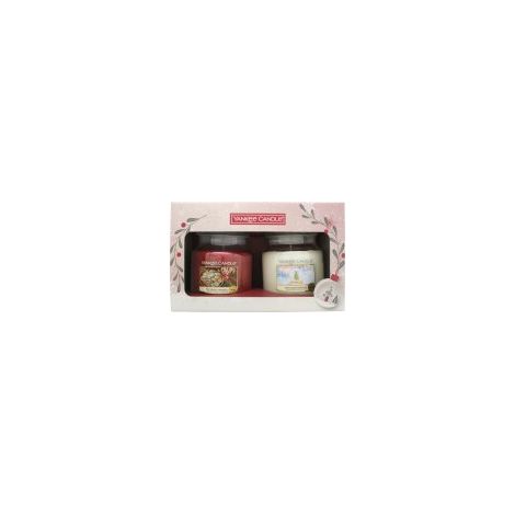 Yankee Candle Gift Set 411g Peppermint Pinwheels Candle + 411g Snow Globe Wonderland Candle