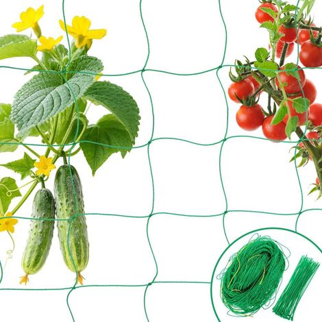 Garden Mesh Netting 4m x 2m with 50 Ties Reusable Vegetable Garden Netting, Bird Protection Netting for Plants for Cucumbers, Tomatoes, Climbing Plants (1/5)