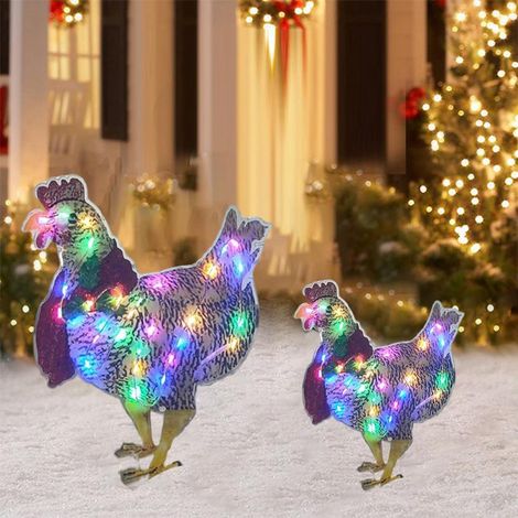 Lot lumineux décoratif de Noël pour écharpe, acrylique plat, grand modèle multicolore 30,5x25cm (1/4)