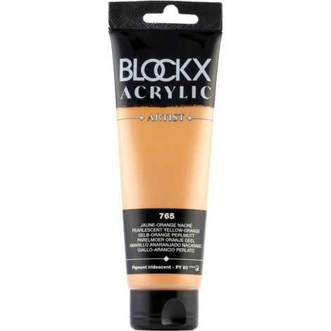 Peinture acrylique - Jaune orange nacré - 765 - BLOCKX Artist - Qualité beaux-arts - Tube 120ml