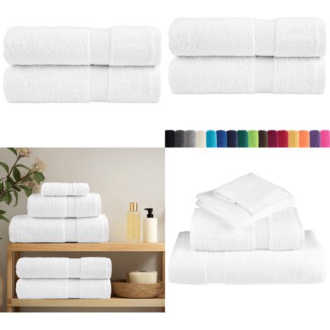 Premium Handtücher SOLUND 2 Stk. Weiß 50x100 cm 600 g/m² - Baumwolle - Weiß (1/5)