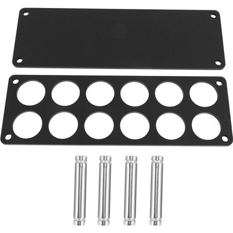 1 porte-gobelets en acier inoxydable noir et acrylique à 12 trous pour verres à bière et à vin