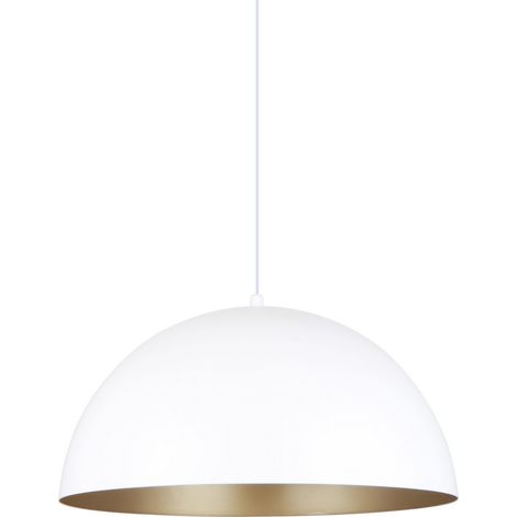 Zumaline VELA Dome Pendelleuchte, Weiß matt, Gold, 1x E27