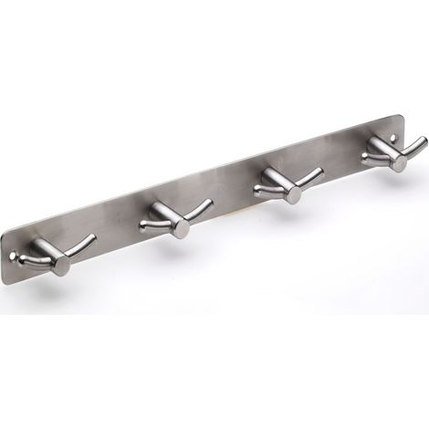 Hettich Hakenleiste 4 Haken 35 x 370 x 35 mm Edelstahl Hakenleisten