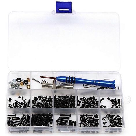 Kit de fixation à vis M2, M2.5 et M3, compatible avec les voitures télécommandées 144001, 144010, 124007, 124016, 124017, 124018 et 124019. (1/5)