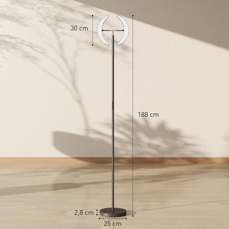 Lampadaire RGB, lampe à intensité variable avec options d'éclairage multicolores, orientable, noir (1/5)