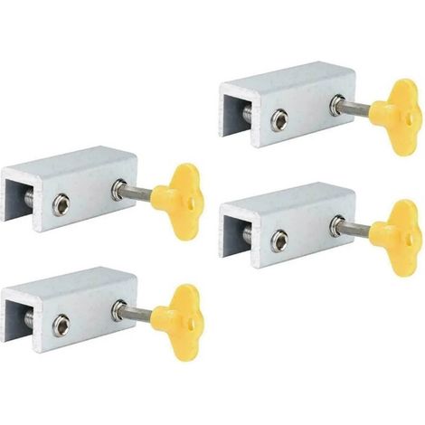 Lot de 4 verrous de sécurité pour fenêtres coulissantes, double trou, réglables, en alliage d'aluminium, pour la maison ou le bureau.