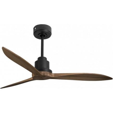 Tenerife  - Super destratificateur et ventilateur DC 132 cm  Gris basalte pales bois sombre sans Lumière 25 à 35 m² (1/4)