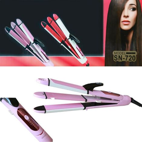 TRADE SHOP - Piastra Per Capelli Professionale Effetto Ricci Onde Ceramica Max 220° Sn 720 - (1/5)