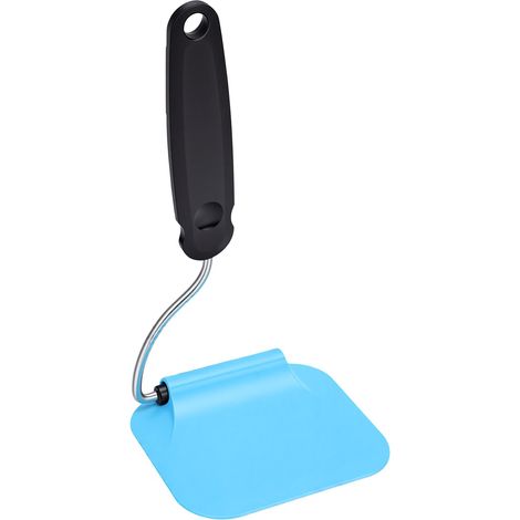 Spatule à angle réglable en plastique résistant à la chaleur, idéale pour retourner, remuer, trancher et servir. Légère et portable, de couleur bleue. (1/5)