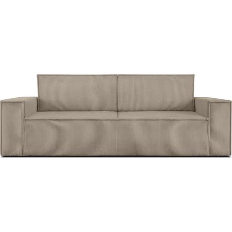 KONSIMO NAPI Sofa 3 Sitzer, mit Schlaffunktion, in Pet Friendly Cord-Stoff, Beige (1/4)