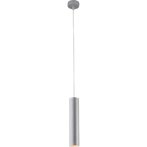 Sospensione Moderna A Cilindro Dag 1 Luce Gu10 In Ferro Laccato Argento (1/2)