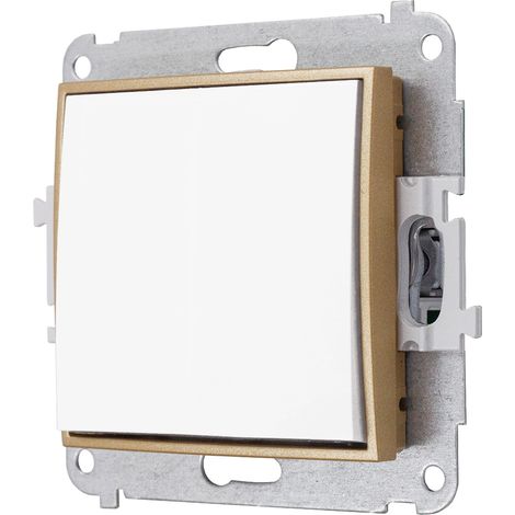 Interruttore singolo senza cornice Karlik mini colore bianco/oro (1/4)