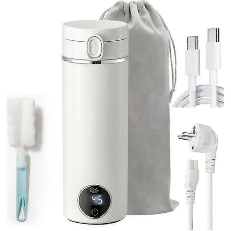 Bouilloire de voyage portable 500 ml, chauffe-eau électrique USB-C, chauffe rapide 300 W, contrôle de la température de 377 à 100 °C, prise UE (1/5)
