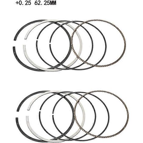 Juego de dos anillos de pistón STD +25 +50 de 62 mm para Kawasaki EX250 Ninja 250R 1986-2007 EL250 Eliminator 250 1990-1996 KLE250 Anhelo (62,25 mm 0,25) (1/5)