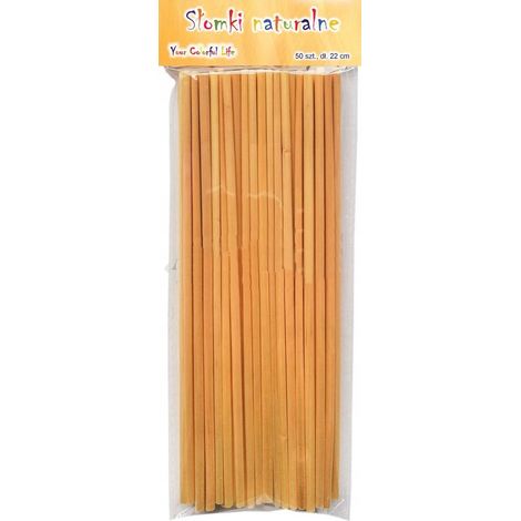 Pajitas naturales de 22 cm, 50 unidades.