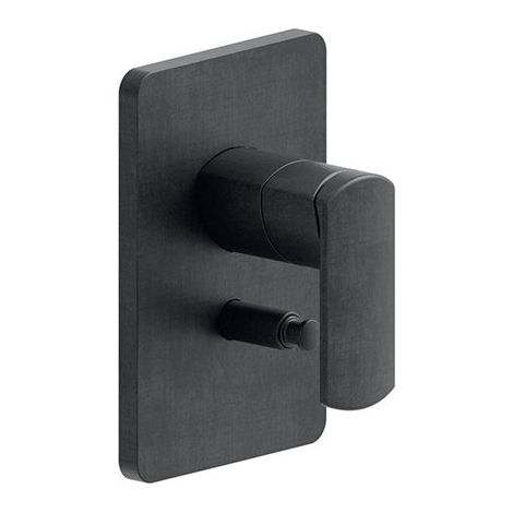 Facade Laiton Mitigeur Douche Profilo 2 Sorties Chrome Noir Brosse Robinetterie PROFILO - CRISTINA ONDYNA PF68975