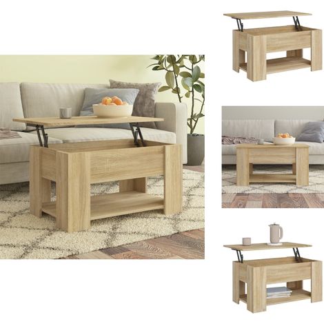 Couchtisch Sonoma-Eiche 79x49x41 cm Holzwerkstoff - Couchtisch - Holzwerkstoff - Sonoma-Eiche - Wohnzimmertisch - Beistelltisch (1/5)