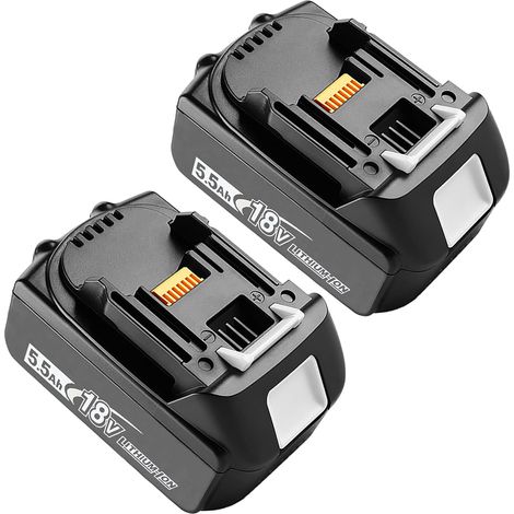 Teetok – Batterie de remplacement 2x 8.0Ah 18V pour outils Makita – Indicateur LED – Protection contre surcharge et surchauffe (1/5)