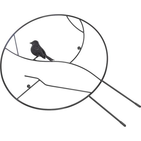 Treillis Mural Décoratif Oiseaux - Support Jardin Léger et Résistant pour Balcon et Terrasse, Noir