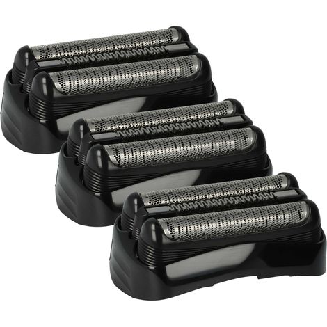 vhbw 3x testina di ricambio compatibile con Braun Series 3, cruZer clean rasoio elettrico, nero