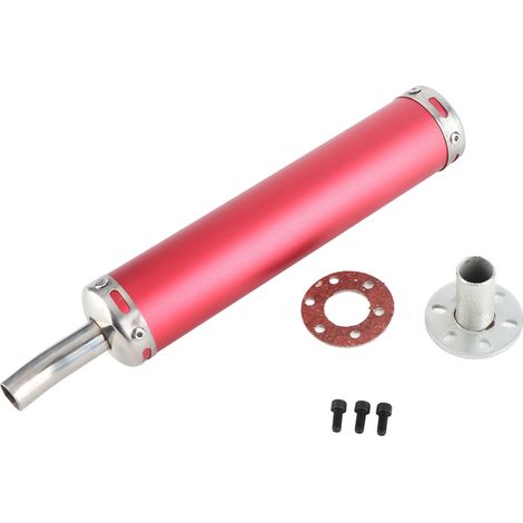 Silenziatore di scarico in acciaio inox da 20 mm/0,8 pollici, parti modificate per motociclette a 2 tempi, rosso (1/5)