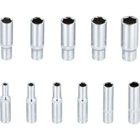 Lot de 11 Douilles Longues, Coffret Douille Longue, Jeu de Douilles Hexagonales, 4 14mm, 50 mm de long, Douille Hexagonales (1/5)