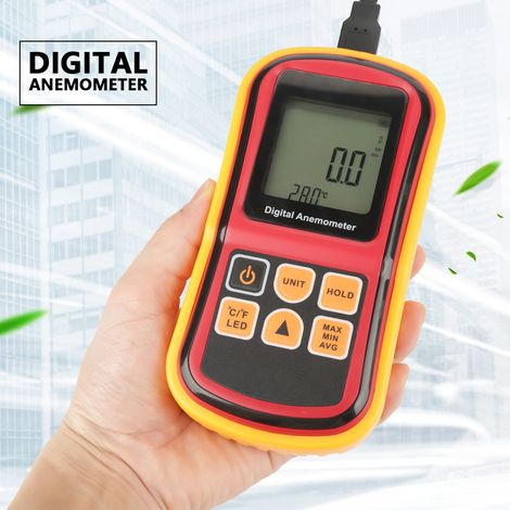 GM8901 Tragbares digitales LCD-Anemometer, Windgeschwindigkeits- und Temperaturmesser mit Luftstromsensor (1/5)