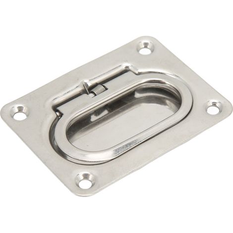 Poignée de tirage bateau 76x57mm acier inoxydable 304 poli miroir, loqueteau encastré pour voilier, yacht et camping-car. (1/5)