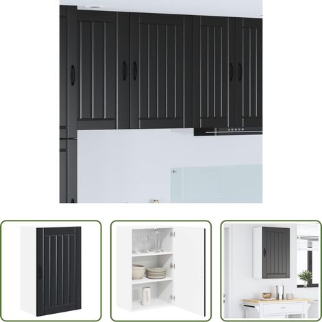 Küchenregal Schwarz - Küchenschrank Schwarz 50 x 31 x 80 cm Holzwerkstoff (1/5)