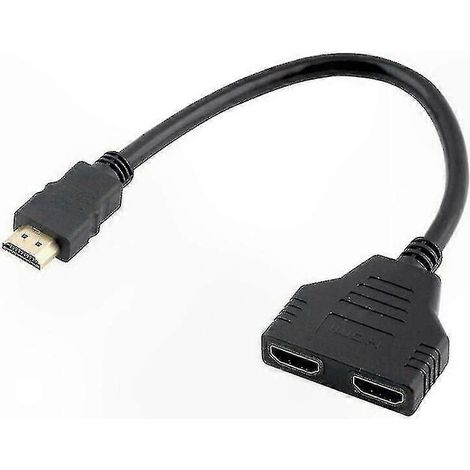 HDMI 2.0 Y Adaptateur Splitter Double Femelle, 1080p Mâle vers 2 Femelles, 1 Entrée 2 Sorties pour Écrans Haute Définition (1/5)